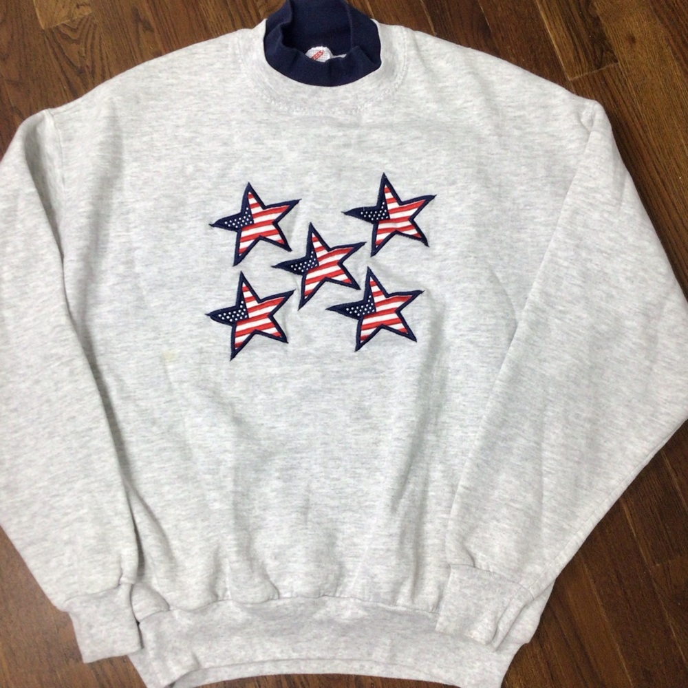 Vintage 90s USA stars crewneck adult XL
